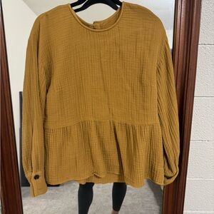 Madewell ochre peplum top